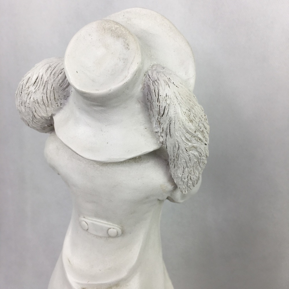 Large White Washed Detailed Rabbit Statue - Picture 5 of 8